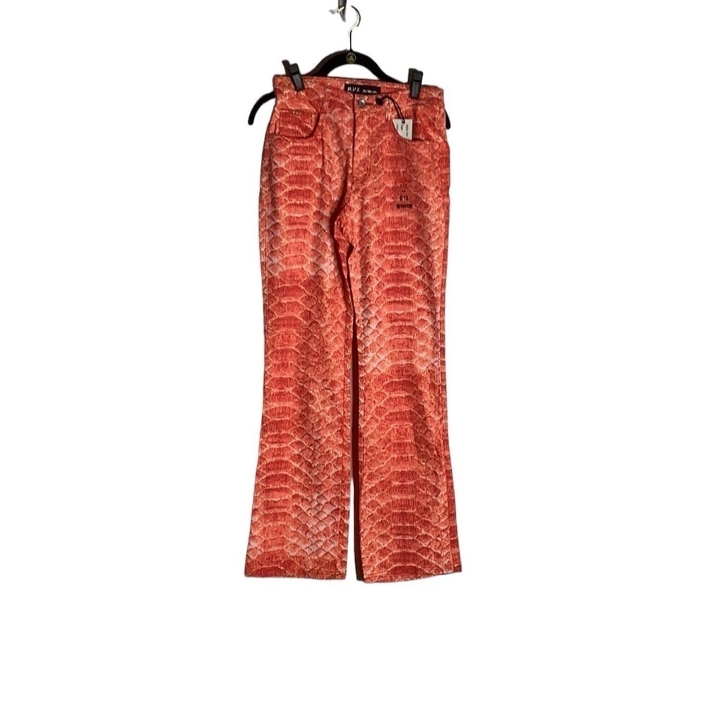 R.V.T. Snakeskin Orange Print Stretch/Spandex Jeans in Size 11/12